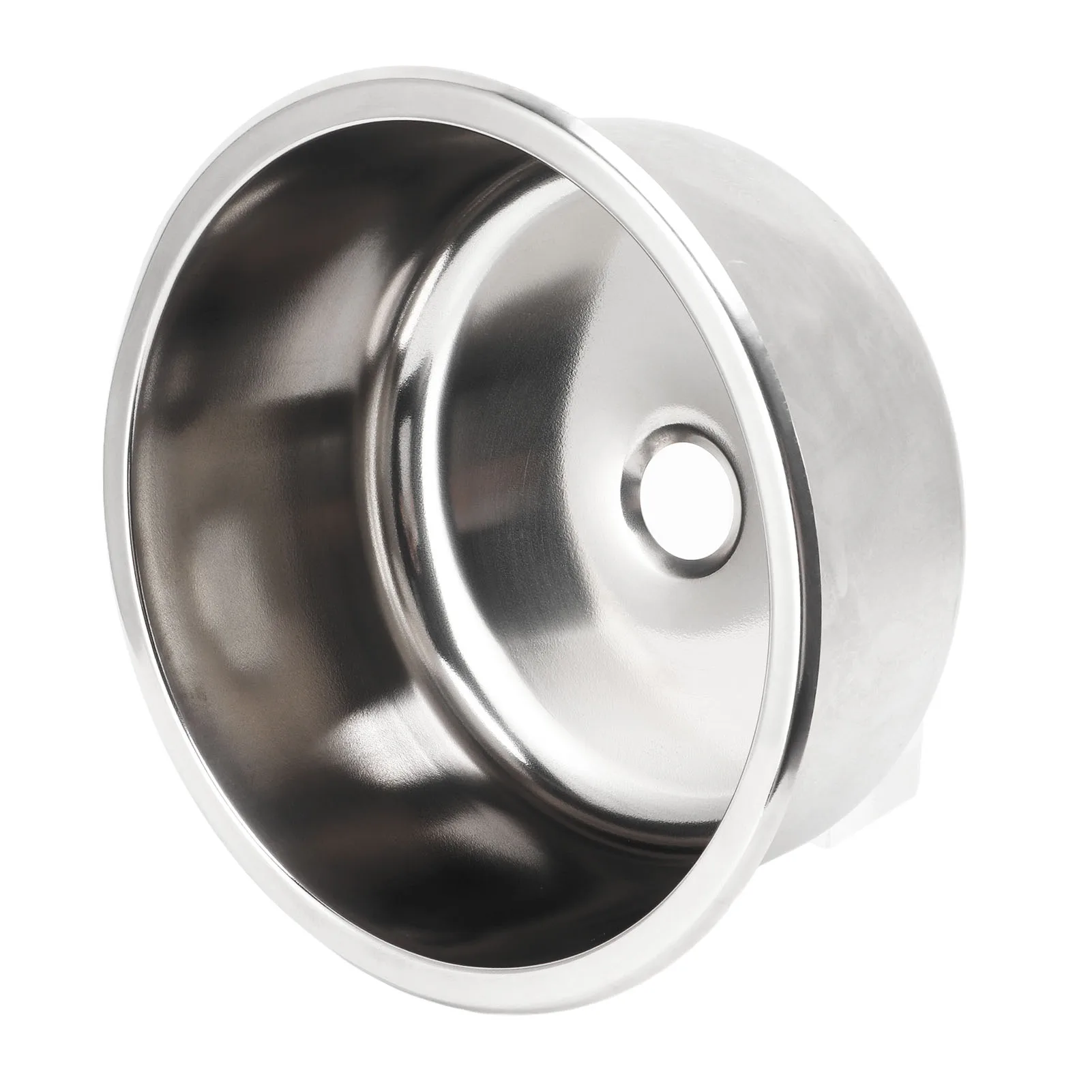 295x130mm RV Sink 304 Stainless Steel Round Rust Resistant Large Capacity for Yacht Motorhome