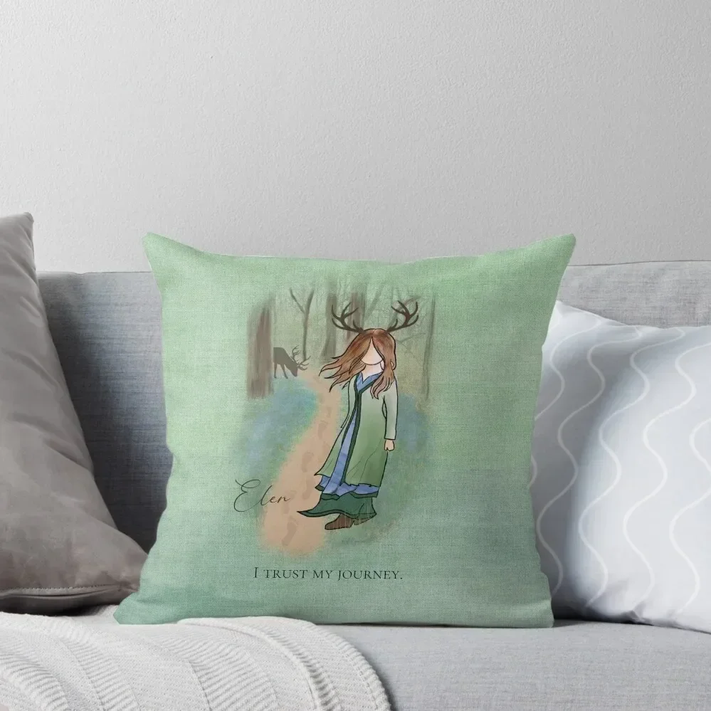 

Elen of the Ways, Horned Goddess of the Track Throw Pillow Pillowcases For Pillows Christmas Pillowcase pillow