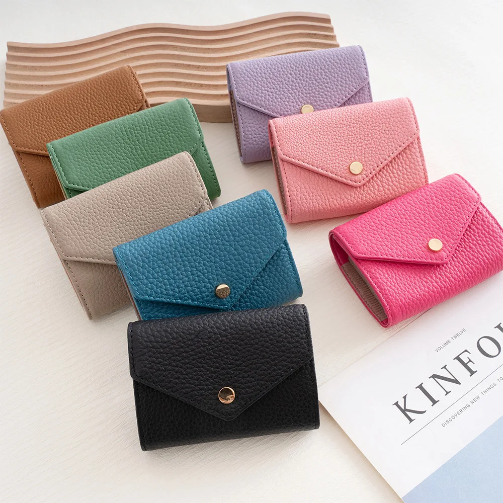Western RFID Blocking Multi-cards Short Women Wallet Large Capacity Accordion Coin Purse for Ladies