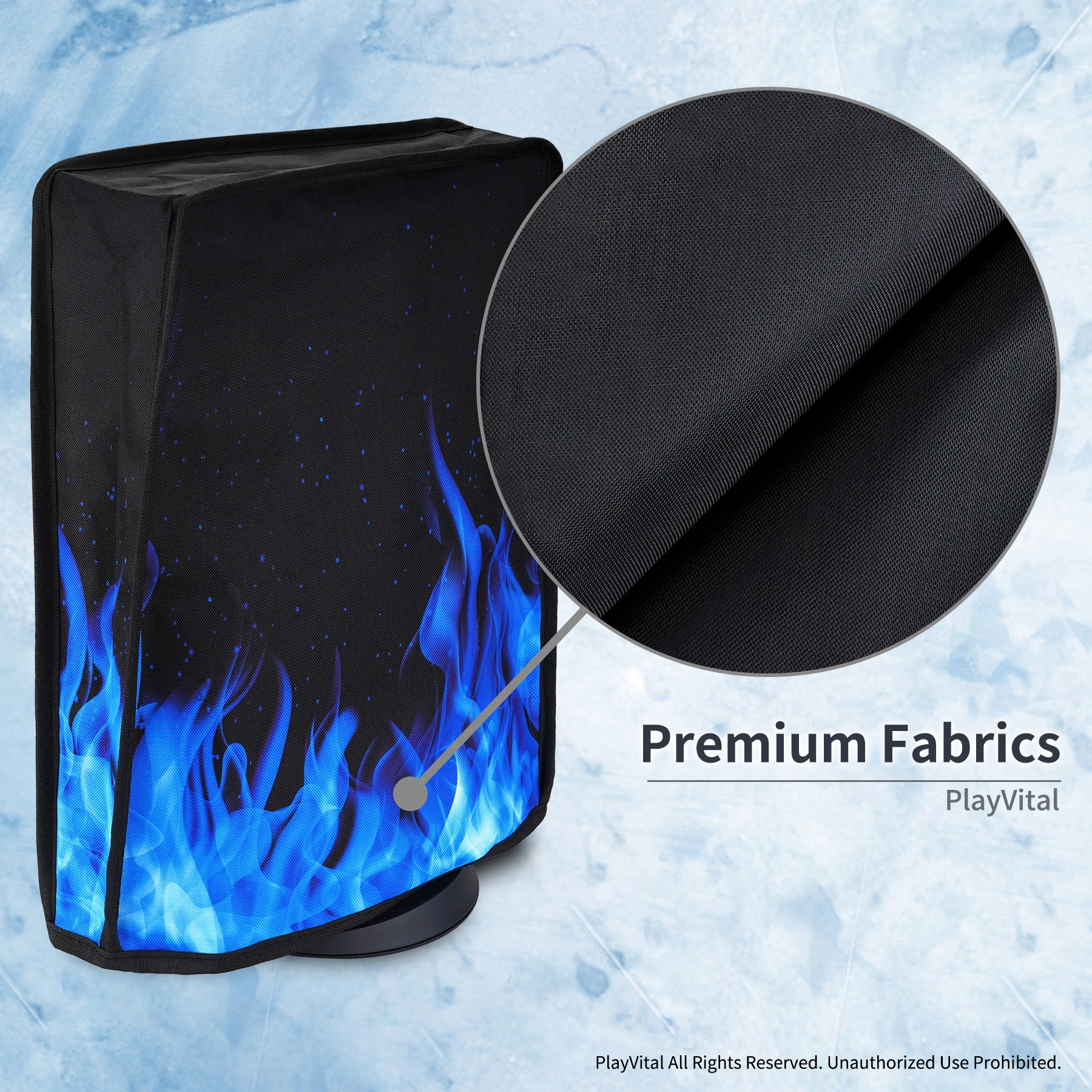 PlayVital 블루 플레임 먼지 커버, 방수 먼지 가드, 스크래치 방지 슬리브, ps5 콘솔 디지털 에디션 및 디스크 에디션