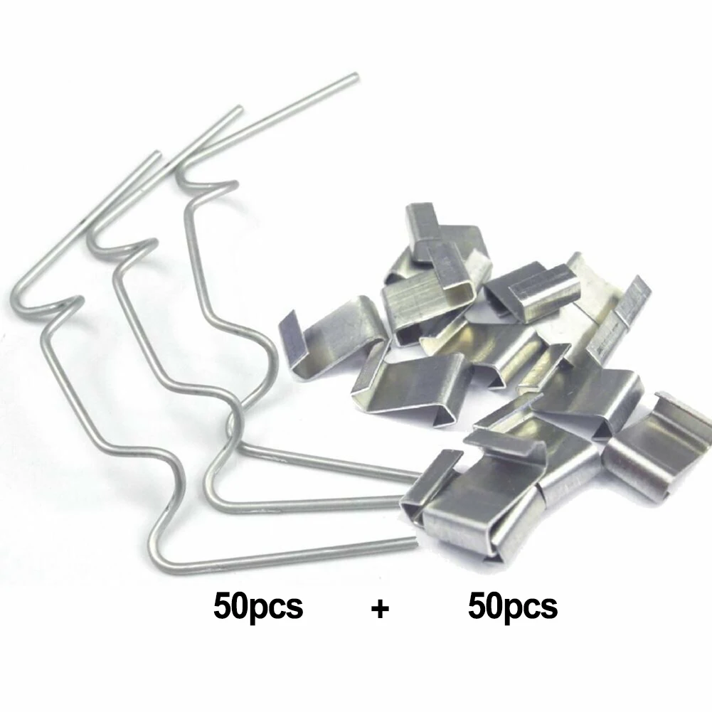 Abrazaderas de vidrio para acristalamiento de invernadero, Panel tipo Z y Clips de alambre W, suministros para invernadero de jardín, piezas de herramientas de acero inoxidable, 50/100 Uds.
