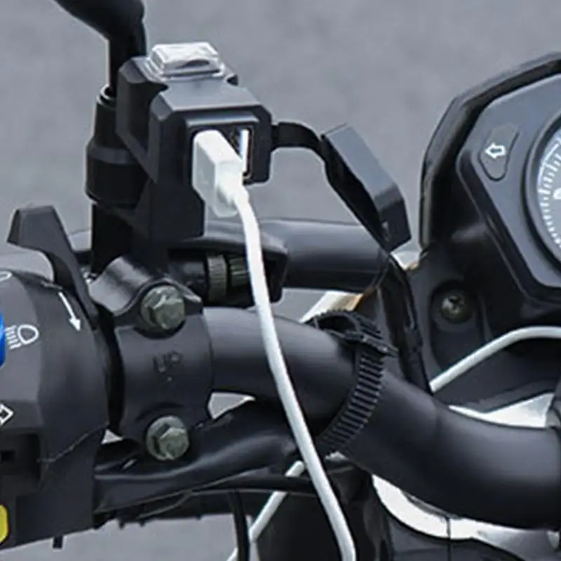 

USB Charger For Motorcycle Voltmeter ON/Off Button Motorcycle USB Phone Charger Double Port USB Fast Charger For Phone Tablet