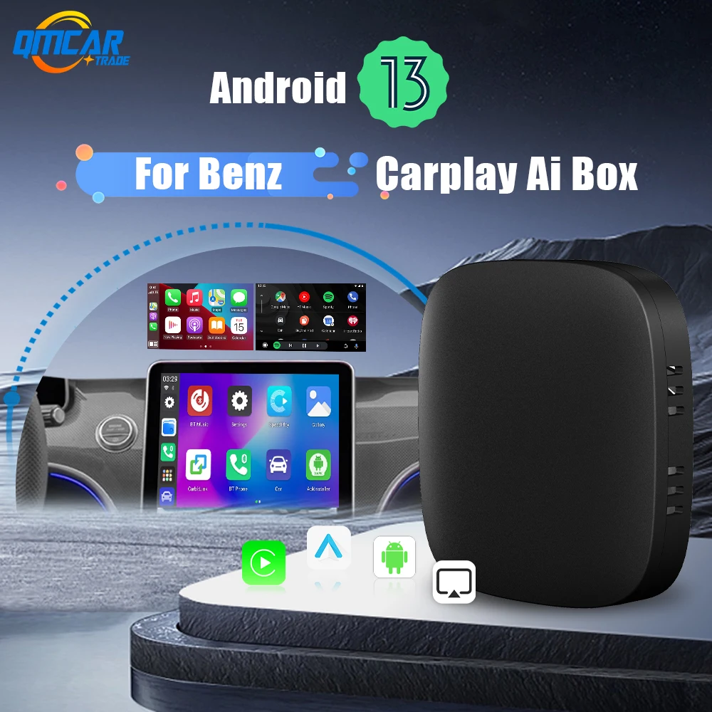 Android 13 Wireless Carplay Android Auto Smart Ai Box For Netflix YouTube For Benz A‑Class B‑Class CLS‑Class GLA‑Class X‑Class