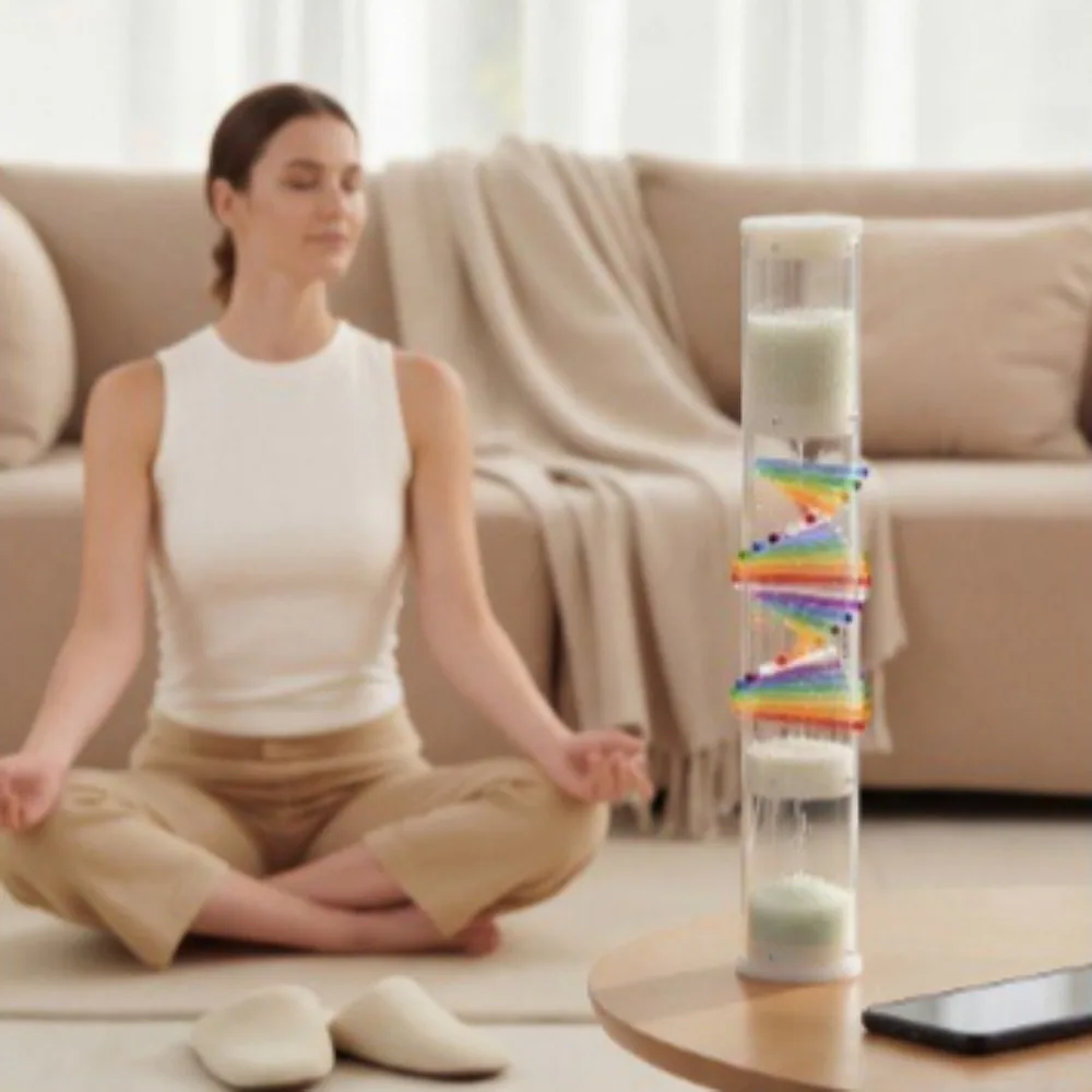 DNA Spiral Rain Stick with Carry Bag Meditation Stress Relief Extended Echo 41cm Rainmaker Sound Healing Musical Instruments