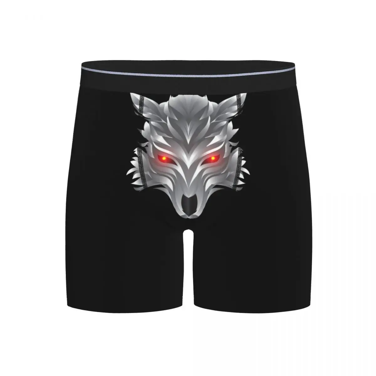 

Long Boxer Underpants Shorts White Silver Wolf Wolf Pack Panties Male Soft Underwear for Homme Man Boyfriend Gift