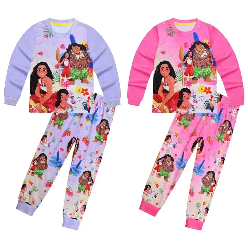 

♥AA Anime Cosplay Spring Autumn Vaiana Children's Clothing Sets Girls Sleepwear Kids Pajamas Suits Maui Costumes Baby G New 2026