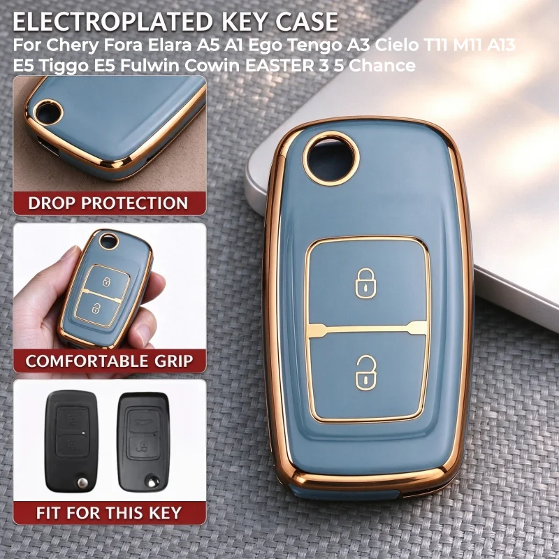 Soft TPU Car Key Case Cover For Chery Fora Elara A5 A1 Ego Tengo A3 Cielo T11 M11 A13 E5 Tiggo E5 Fulwin Cowin EASTER 3 5 Chance