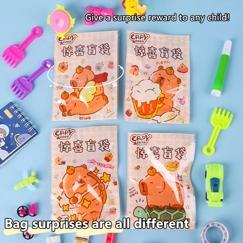 10Pcs Capibala Surprise Stationery Blind Bag Gift Pack For Children's School Season Learning Stationery Inspiration Lucky Small