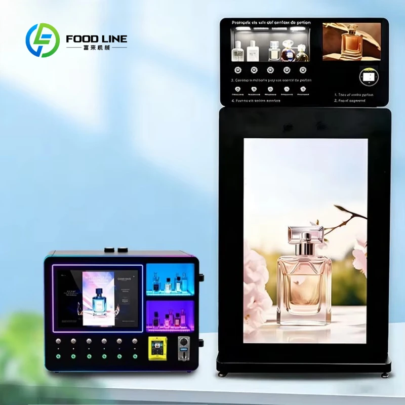 New Design Perfume Tester 5 Spouts 100ml Freestanding Perfume Spray Vending Machine Perfume Vendor Machine Spray With QR Code