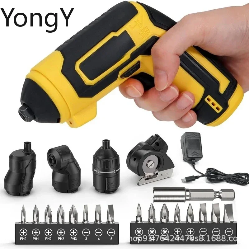 Mini electric screwdriver set 20pc deformable screwdriver batch small furniture installation usb screwdriver