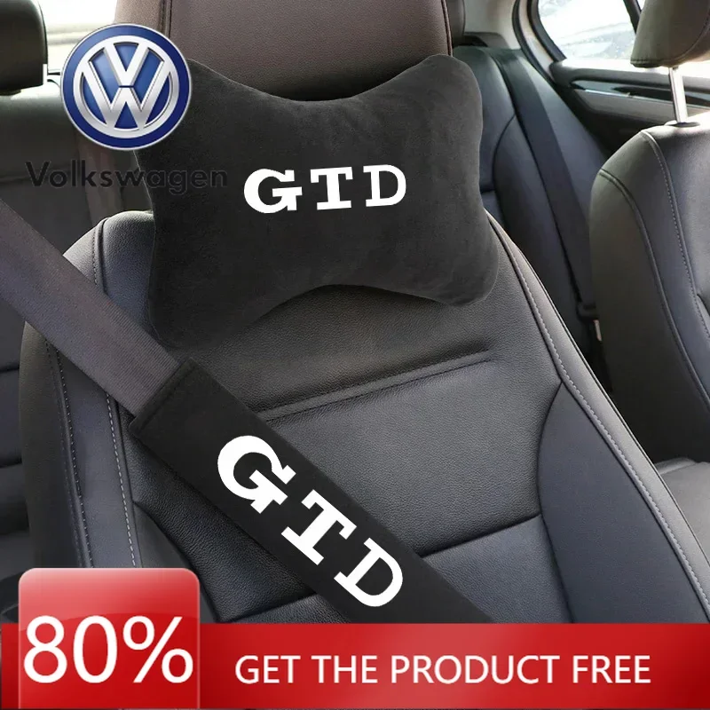 

For VW Volkswagen Jetta MK5 Golf Car Seat Belt Protect Shoulder Pads Cervical Spine Headrest Neck Pillow For VW Volkswagen GTD G