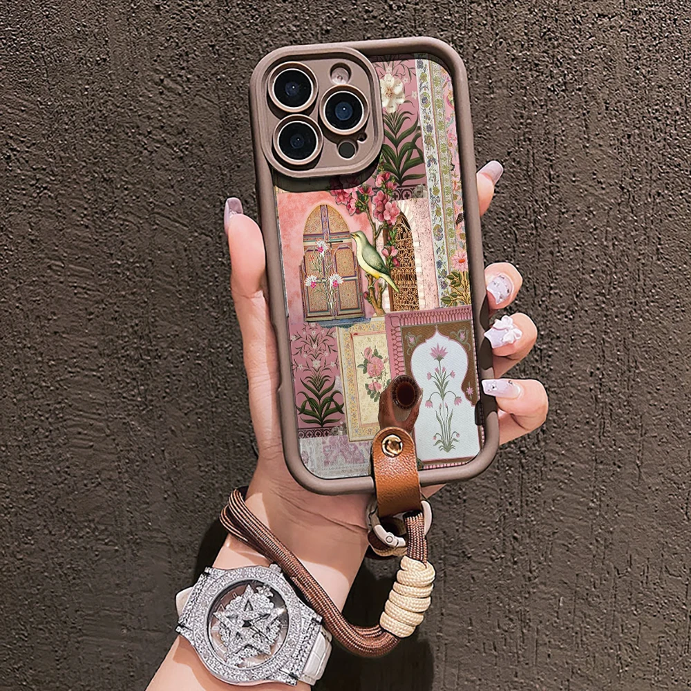 Islamische Kunst Rosa Handyhülle für Samsung Galaxy S26 S21 S25 S24 S23 S22 Ultra Plus FE Hülle A16 A36 A54 A55 A56 mit Lanyard Funda – Detail 6
