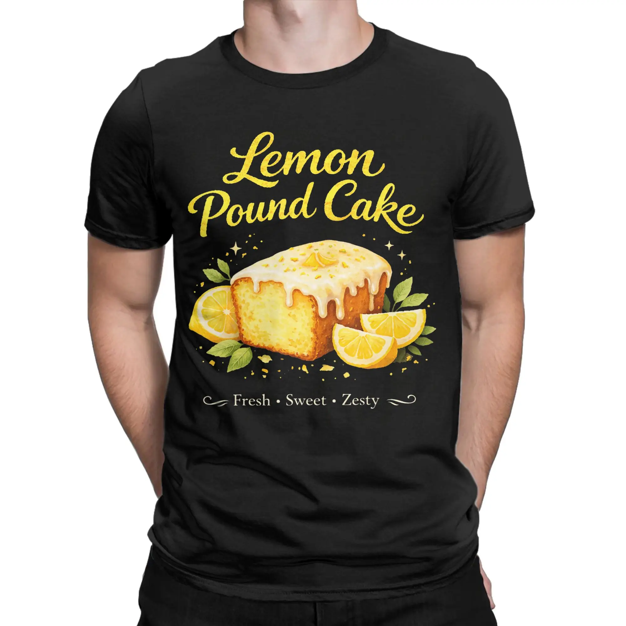 Streetwear T Shirt Lemon Pound Cake 100 Cotton T Shirts  Novelty Tshirt for Man Summer Awesome Design Short Sleeve Clothing