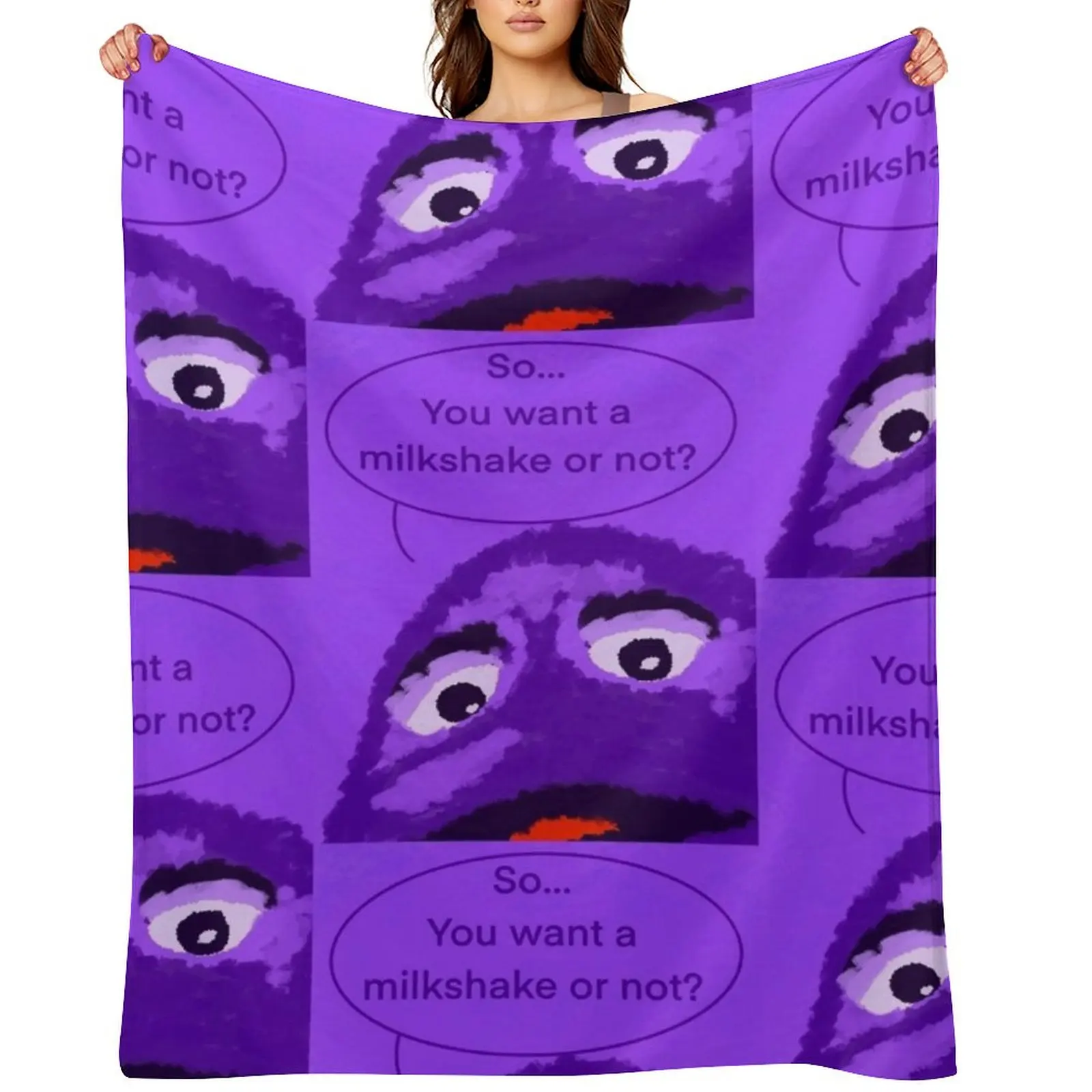 

Order Up - Grimace Throw Blanket Multi-Purpose Decorative Sofas Blankets For Baby Single Blankets