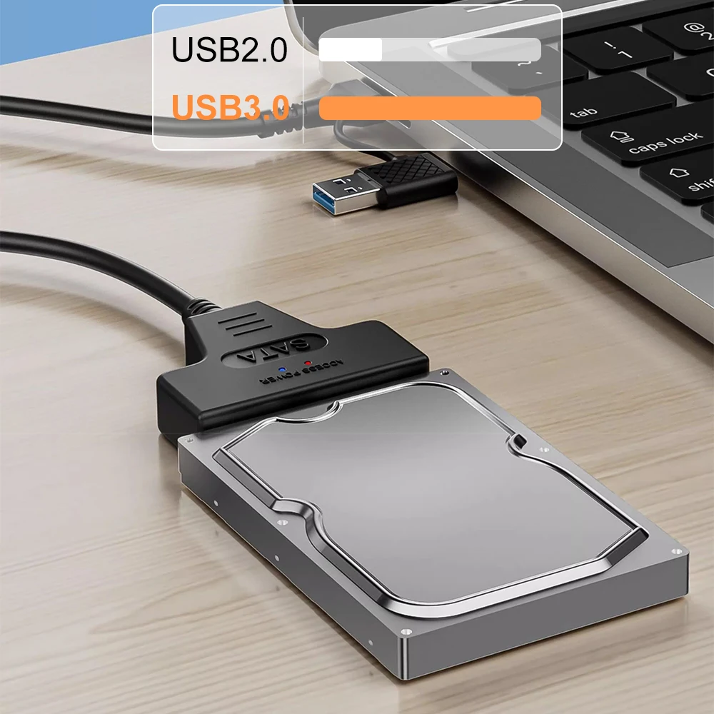Kebidumei SATA to USB3.0 Type C Adapter Cable with 12V Power Adapter SATA III Hard Drive Disk Converter for 3.5/2.5 Inch SSD HDD