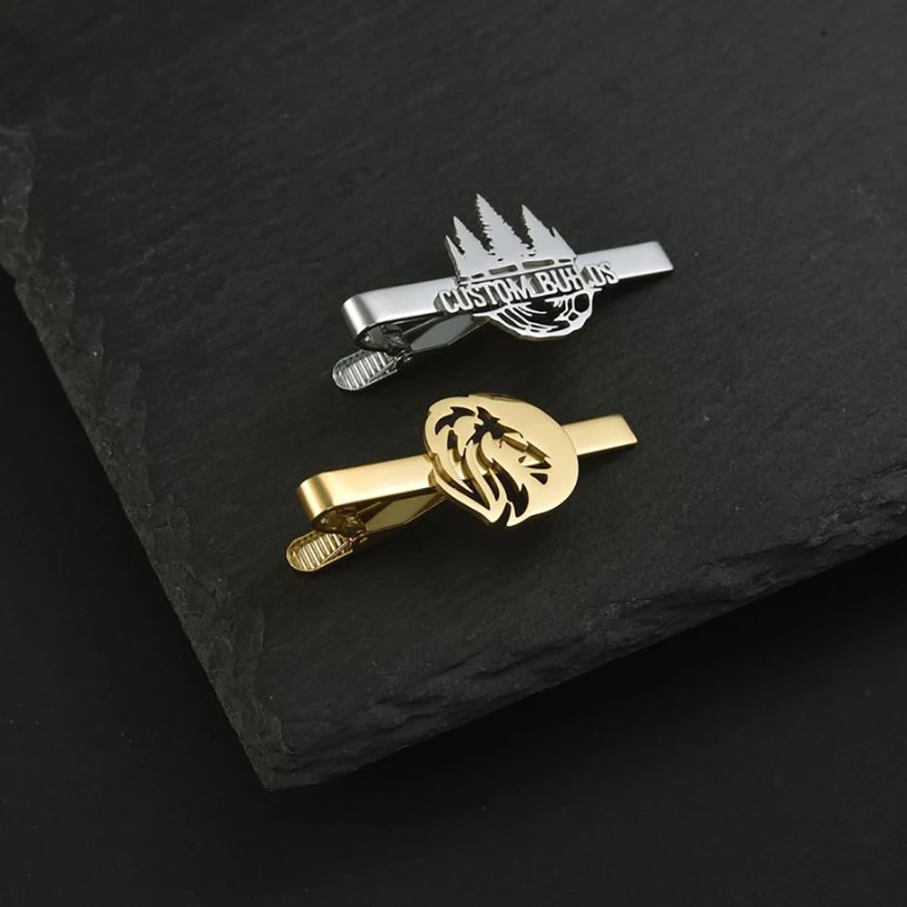 Sipuris Krawattenklammer mit individuellem Logo und Namen für Männer, Edelstahl, personalisierte Krawattenklammer mit Bild, trendiger Modeschmuck, Hochzeitsgeschenke – Detail 5