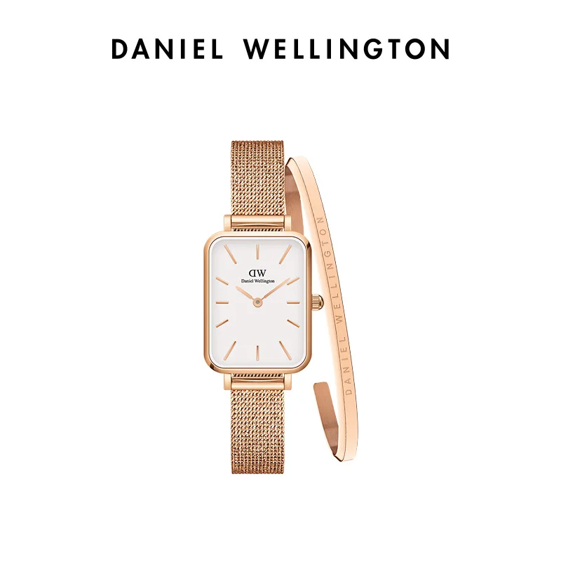 

Daniel Wellington Quadro 20x26mm Watch and Classic Bracelet Set 2 Pcs Rose Gold Mesh Stainless Steel Women Jewelry Gift