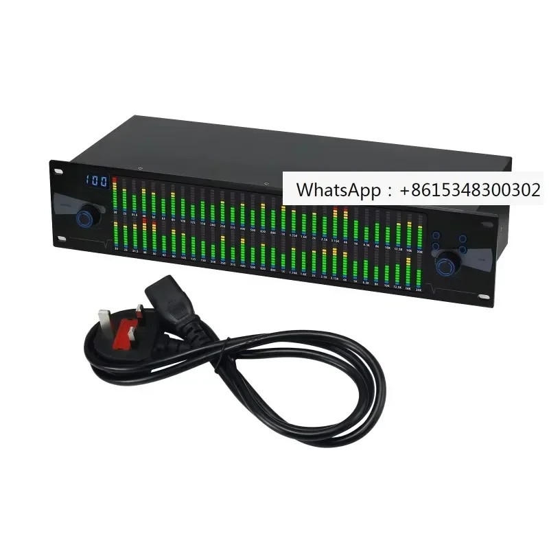 Professional Graphic Equalizer Digital Equalizer Dual 31-Band Spectrum Display for Stage Home Uses