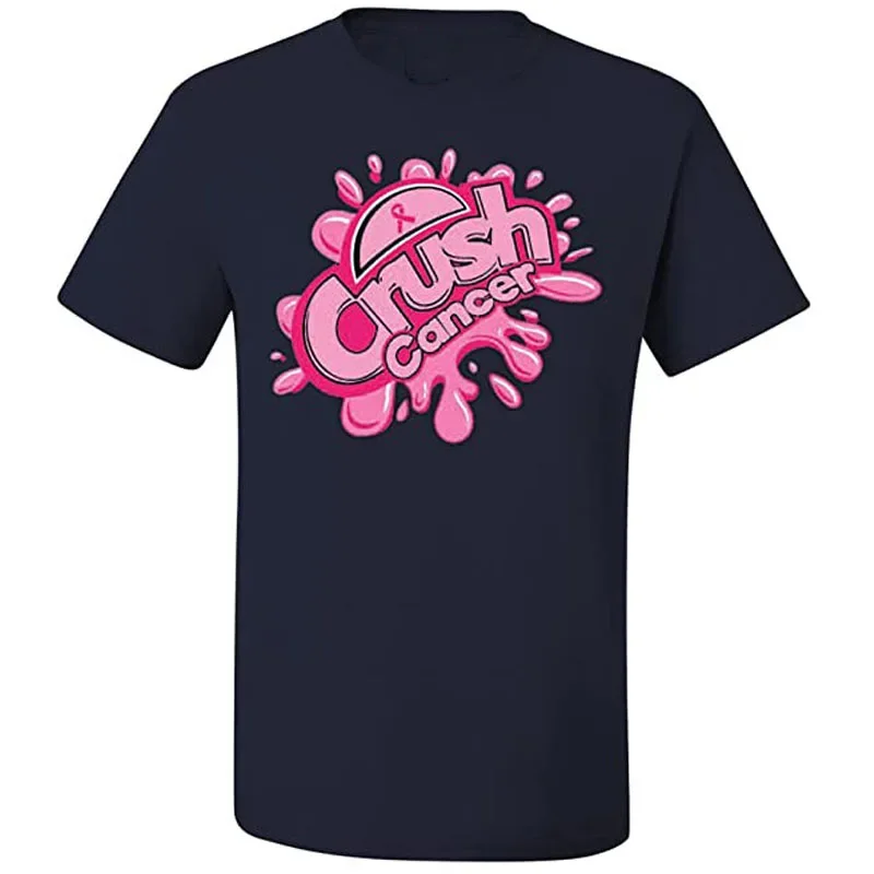 Crush Cancer Breast Cancer Awaareness Mens T-Shirts Men Clothing