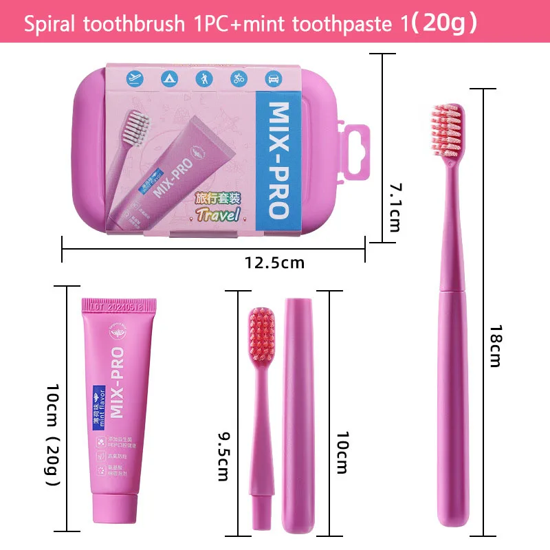 Convenient Travel Fold Toothbrush Suit For Adult Send Toothpaste Small Head Toothbrush Cleaning Family Brush Set Storage Box