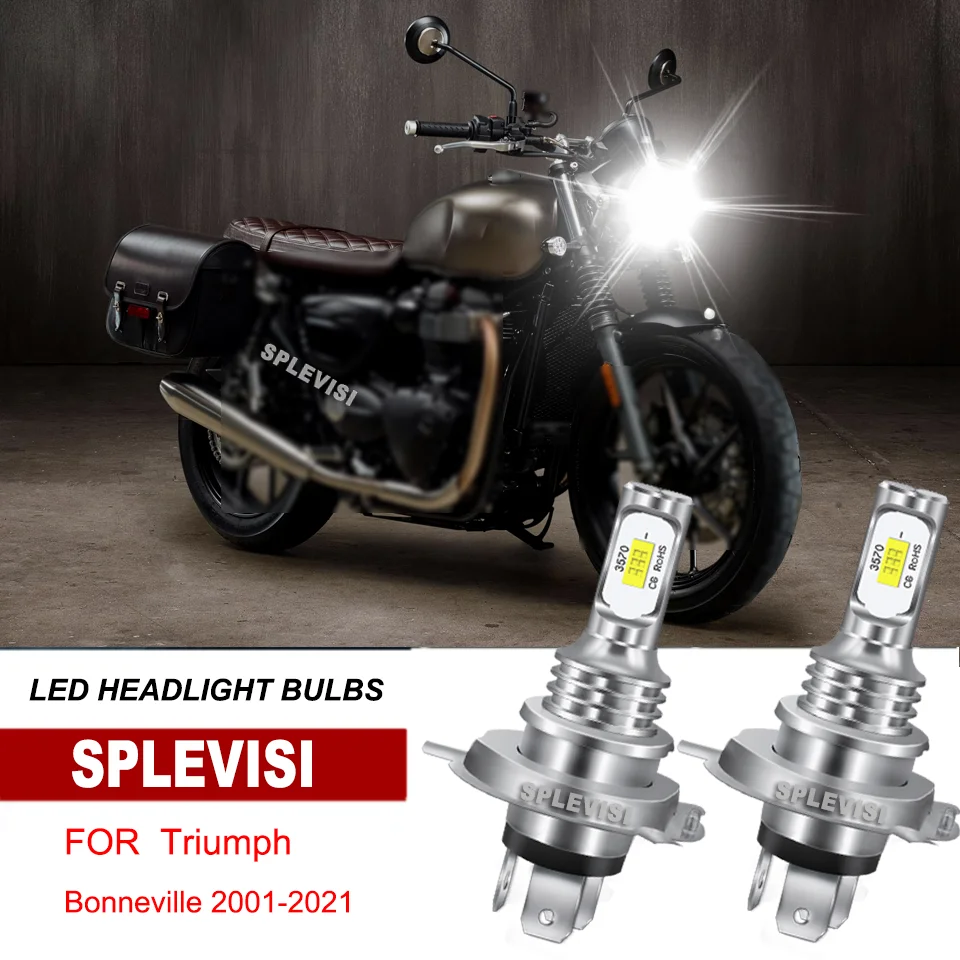 

2x H4/9003/HB2 6000K White LED Headlight Bulbs For Triumph Bonneville 2001-2021 Tiger 800 2011-2014 1050 2007-2012