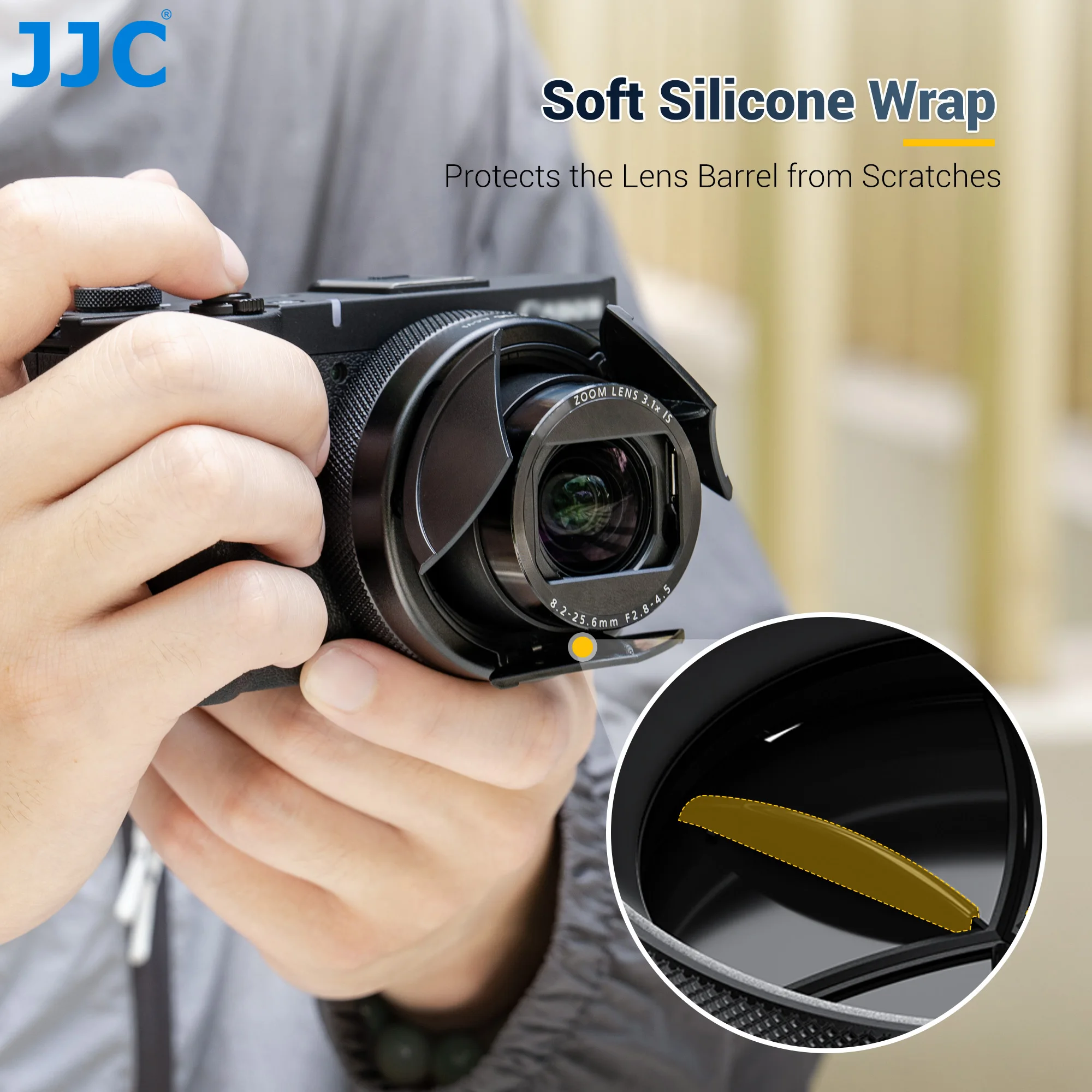 JJC Auto tapa de lente para Canon PowerShot V1 Vlog Cámara Canon V1 Protector de lente Canon PowerShot V1 Vlog accesorios de disparo