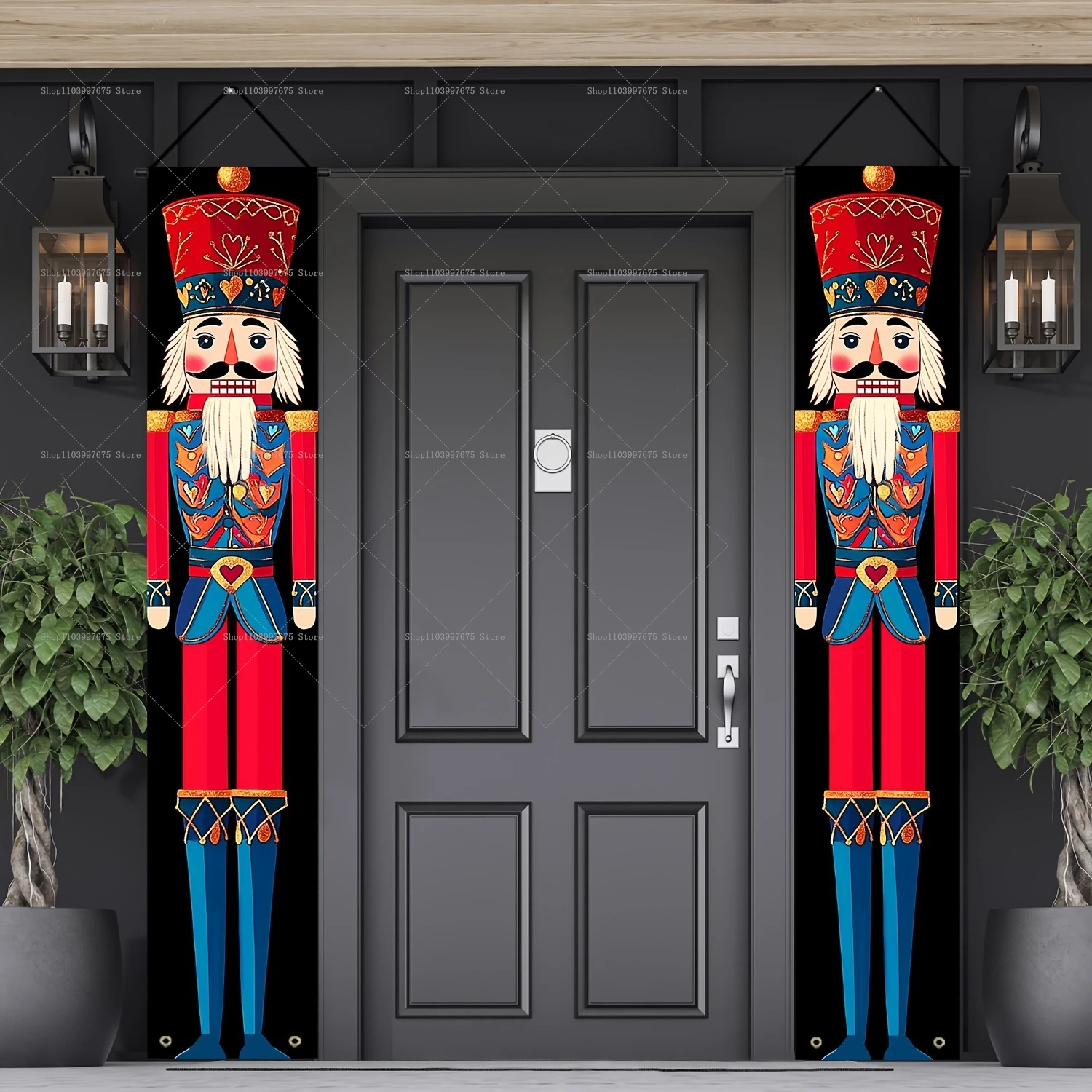 لافتات كسارة البندق الاحتفالية، ديكور حفلات الكريسماس، مقاطع عيد الميلاد، لافتات الشرفة الداخلية والخارجية، لافتات معلقة على الحائط، مستلزمات الحفلات #6