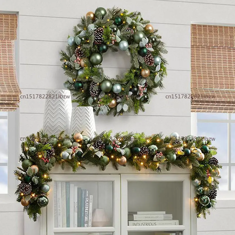 Christmas wreath decoration home atmosphere decoration Christmas tree shop door creative window pendant