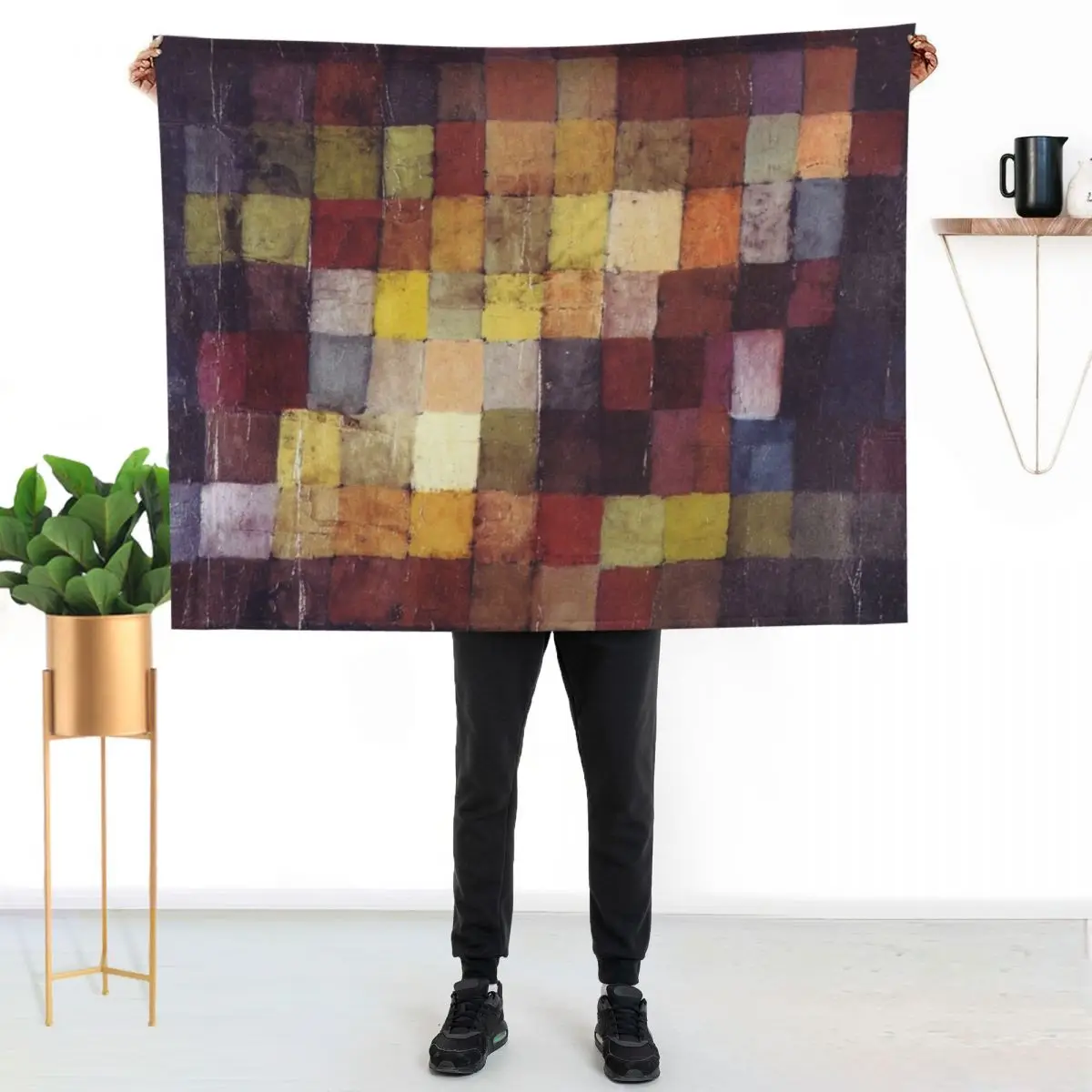 Ancient Harmony, 1925 (no 236) (oil on cardboard) - Paul Klee Throw Blanket Single Hair Softest Blankets