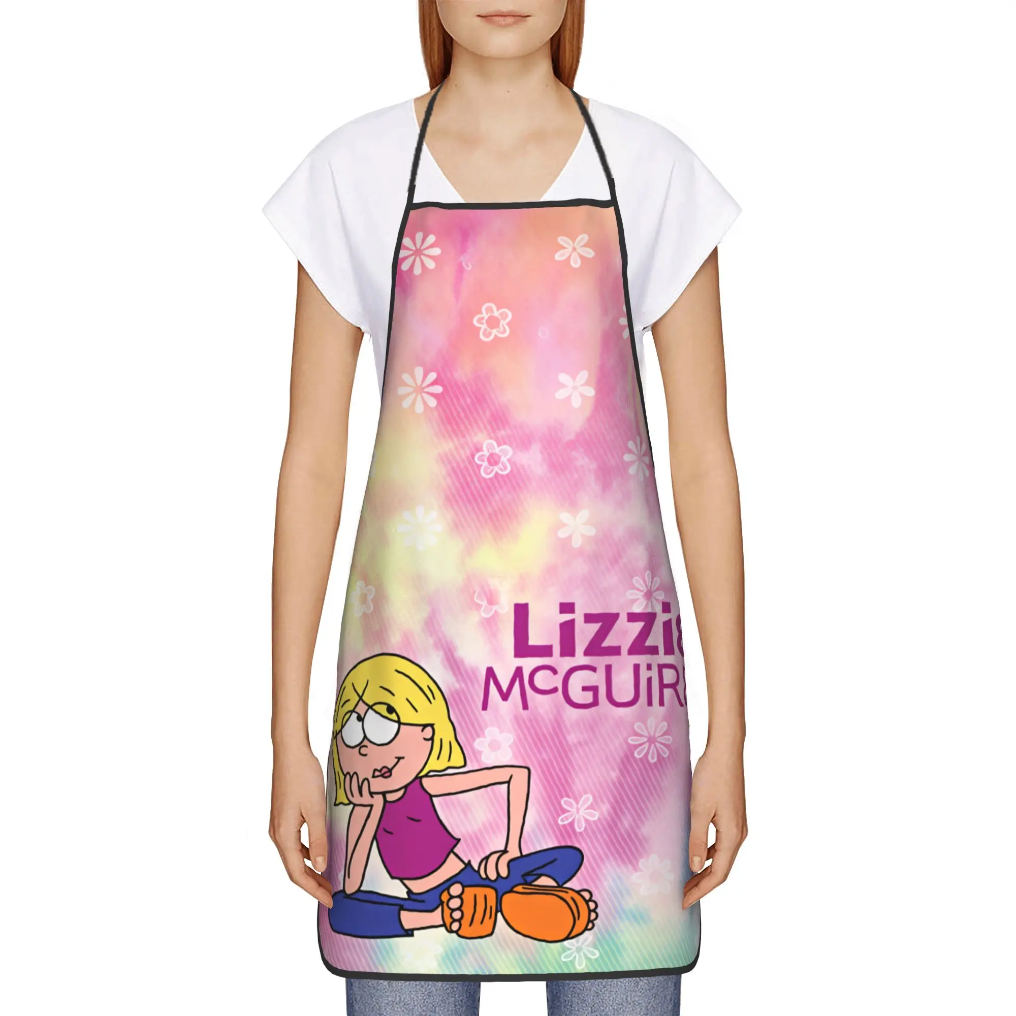 Lizzies Cartoon McGuires Apron  Cleaning Custom Kitchen Accessories Barber Work Aprons without Pocket