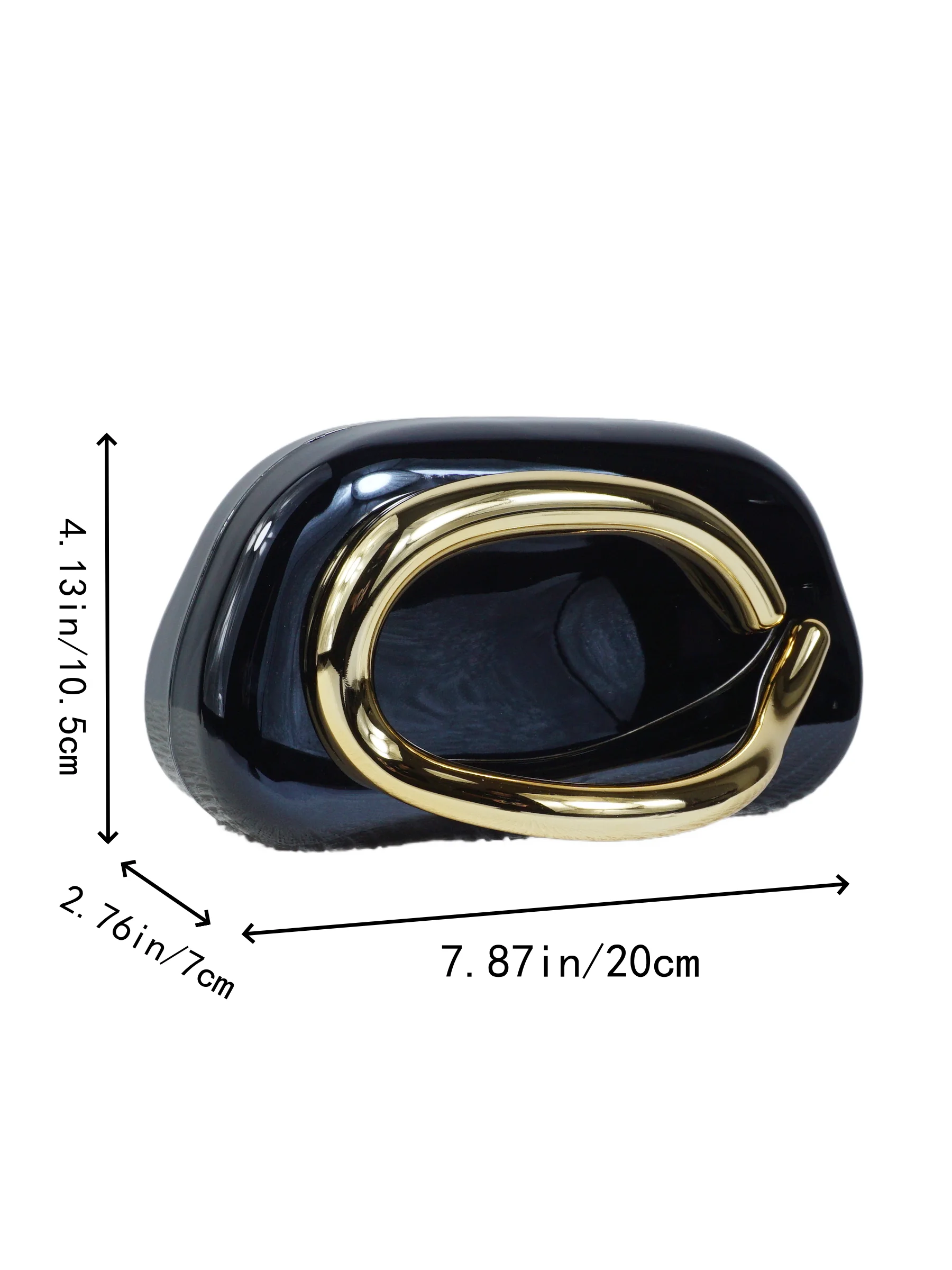 Ladies' high-end sparkling metal box shaped dinner bag, luxurious and fashionable metal strip decoration evening dress bag
