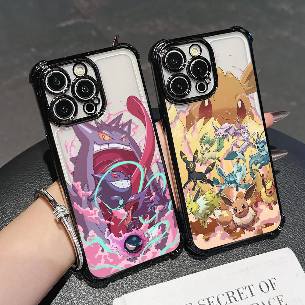 Anime P-Pokemons G-Gengar Cartoon für Google Pixel 8 7 10 9 Pro XL A 7A 8A 9A 10A 5G Hülle Silikon Klare Schutzhülle Rückseite Cover Coque