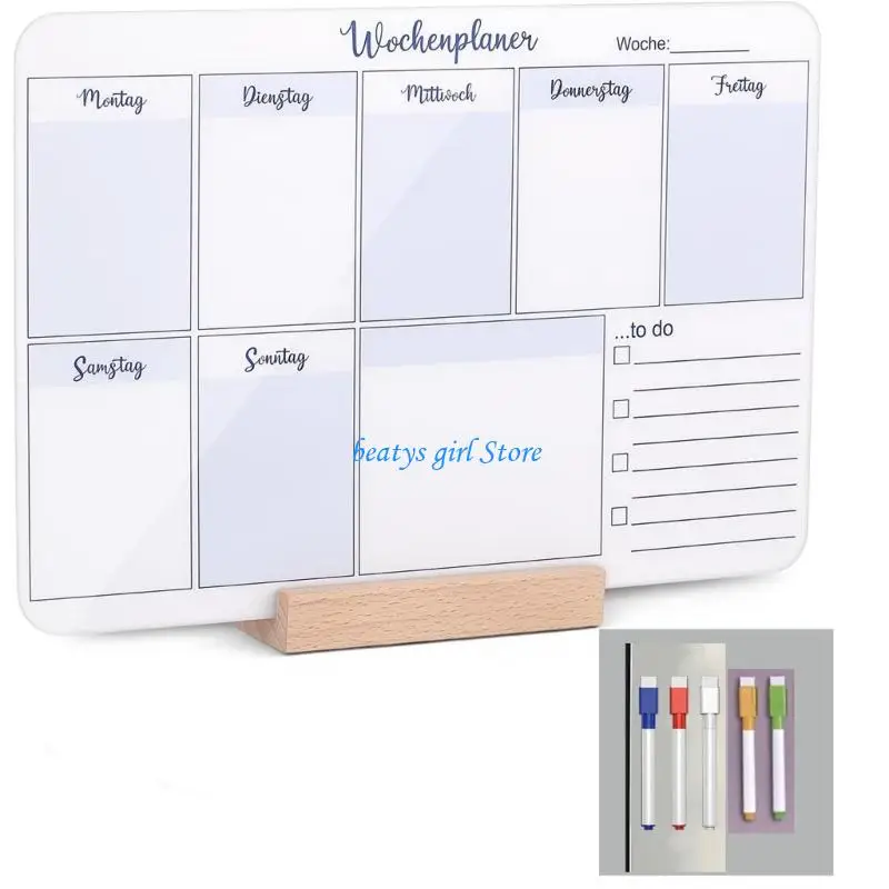C7AB Erasable Schedule Planner Board for Tasks and Goals Includes 5 Erasable Pens