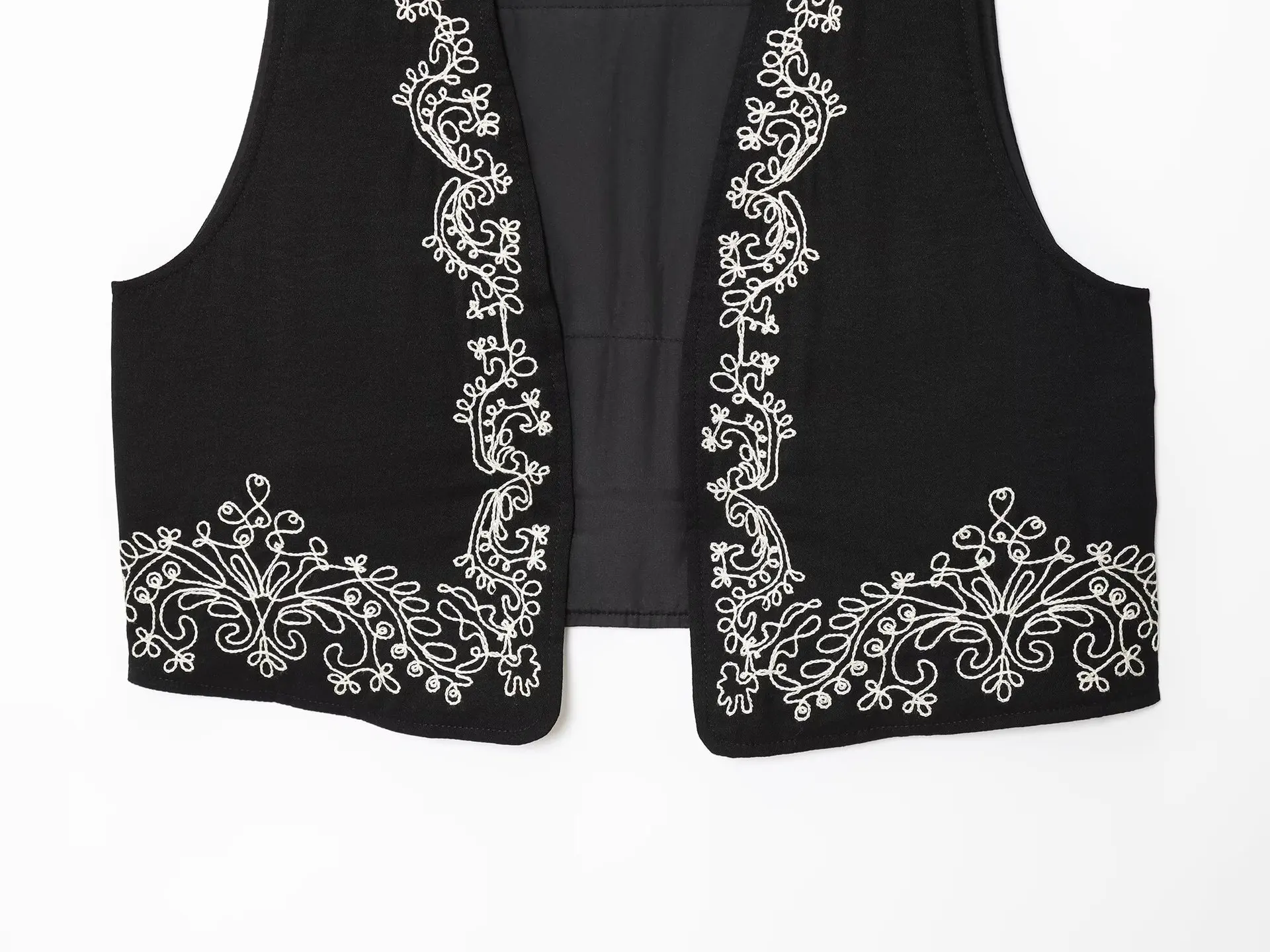 سترة نسائية مطرزة بالزهور سترة صيفية غير رسمية عتيقة Y2k سترة صدرية ملابس خارجية فضفاضة أنيقة للسيدات #4