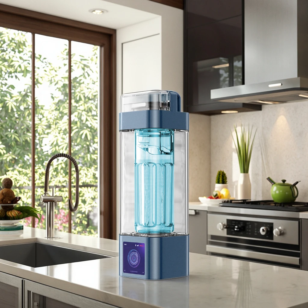 

2025 Portable Hydrogen Water Generator 10000PPB H2 Electric App Control UV Light Battery/USB Power for Outdoor Car RV Use