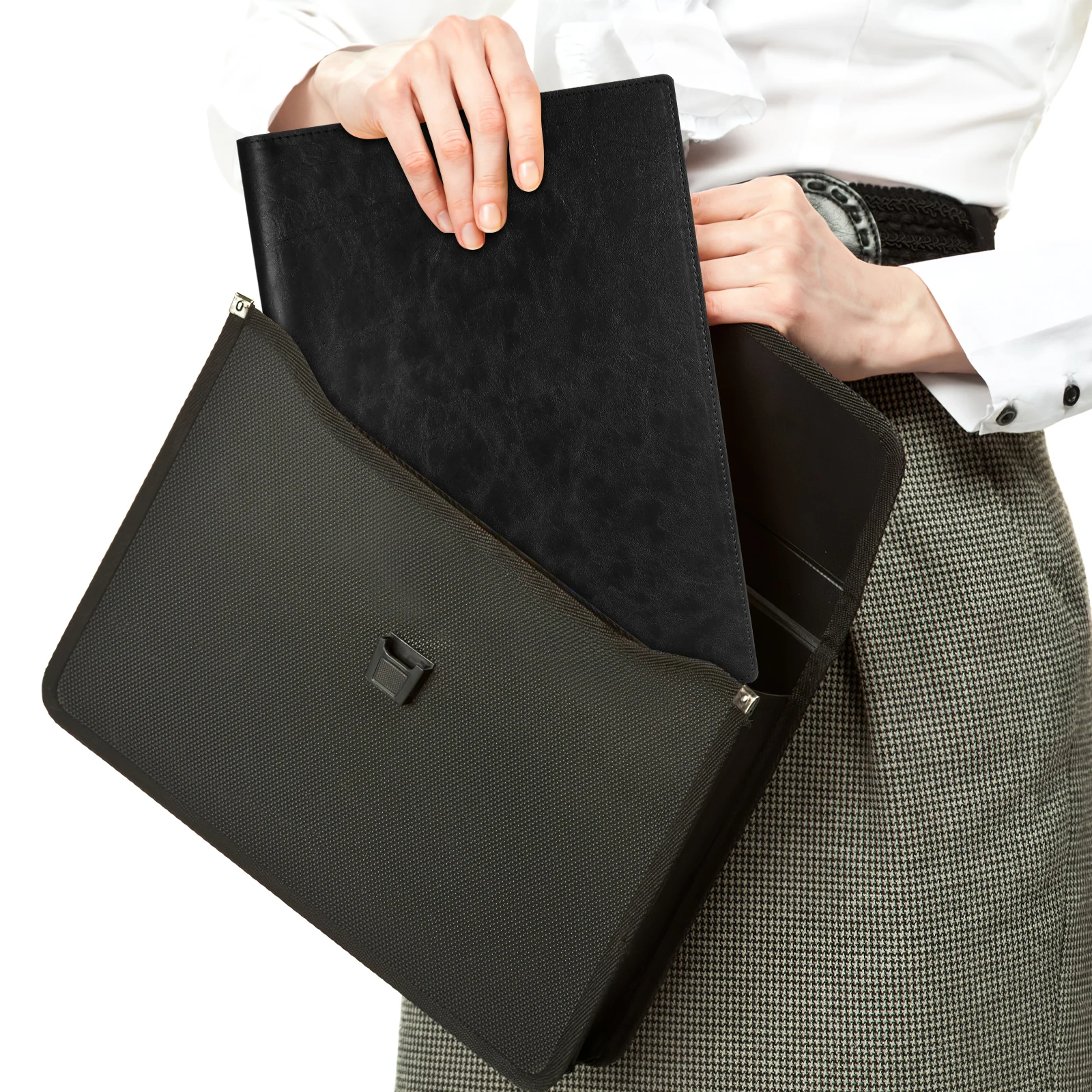 

Large Capacity Portfolio Folder Clipboard Organizer Pu Business Notebook Holder Pockets Documents Notepad Resume Office School