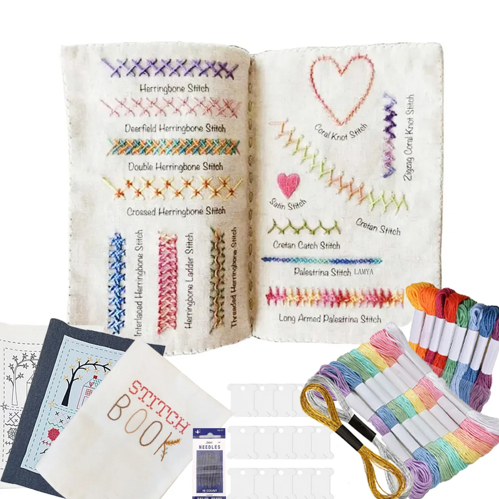 

6-страничная книга для творческой вышивки для начинающих, книги для вышивания своими руками, книги для вышивания, набор для шитья