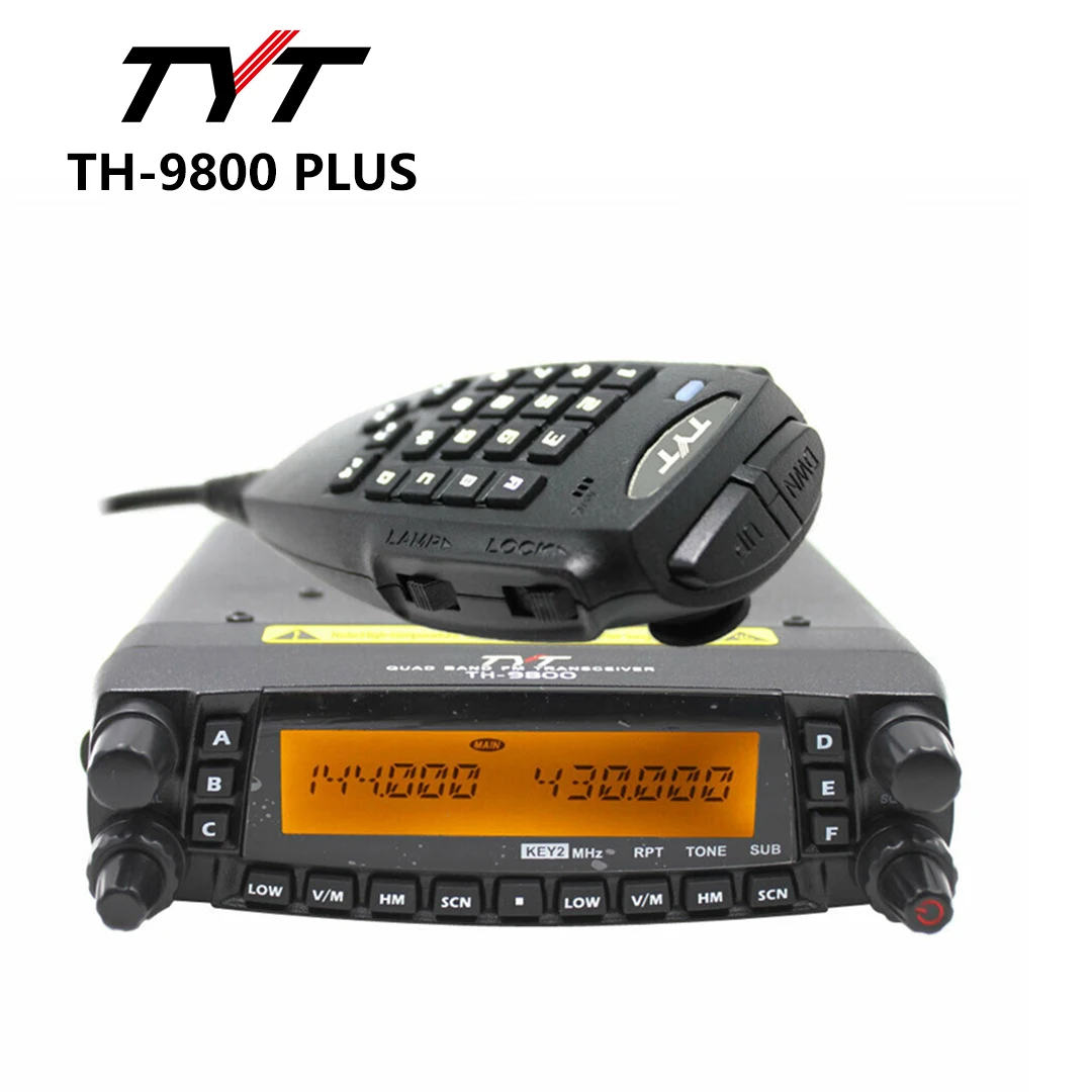 TYT TH-9800 PLUS 50-Watt Quad Band Mobile Transceiver 26-33(10M)/47-54(6M)/136-174(2M)/400-480(70CM) MHz Car Radio Base Station