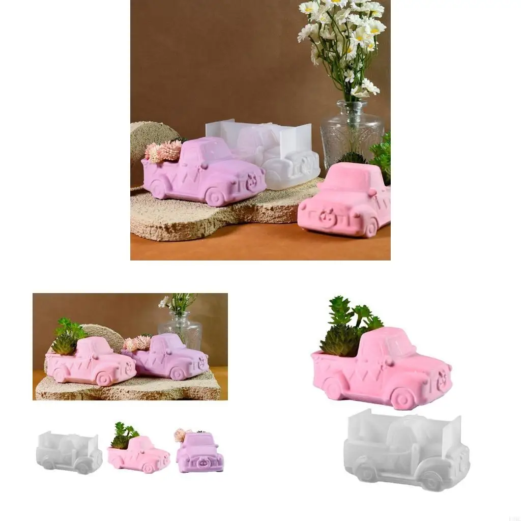 

R3MC Элегантная -автобусная в форме цветочных горшков Силиконовая плесень для уникальных декора на домашнем дисплее