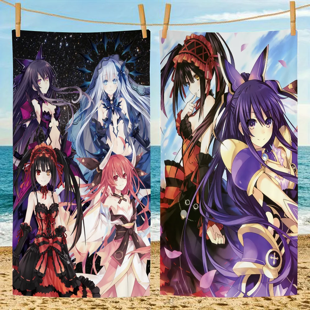 Date A Live Bath Towel Microfiber Soft Water Absorbing Breathable For Girl Kids Decorative Cartoon Beach Towel