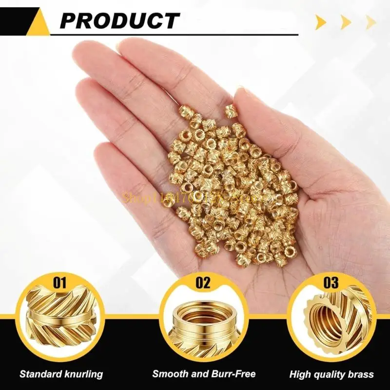 200Pcs Threaded Inserts 3mm Knurled 3D Printing Nut Metal Embedding best sale