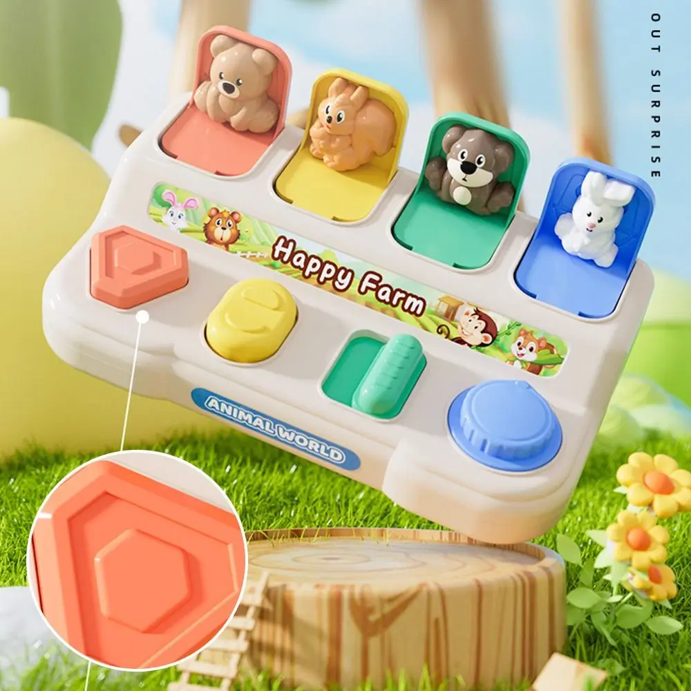 Cartoon Animal Pop Up Animals Multicolor Finger Flexibility Hide and Seek Game Bear Rabbit Cognitive Exercise Switch Box