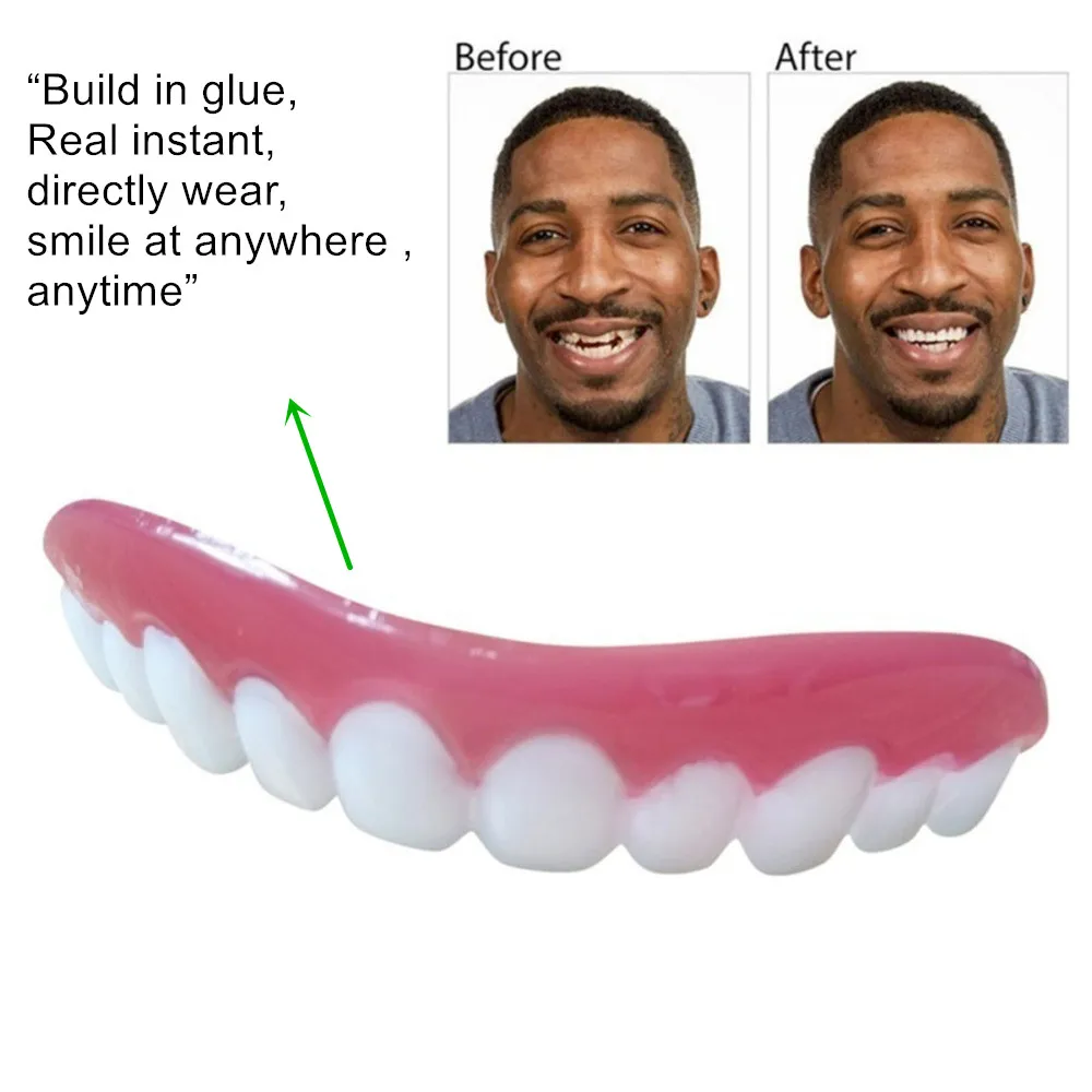 SowSmile Upgraded Dental Dentier Cosmetic Snap on Fake False Teeth Perfect Instant Smile Teeth Whitening Denture Paste Veneers