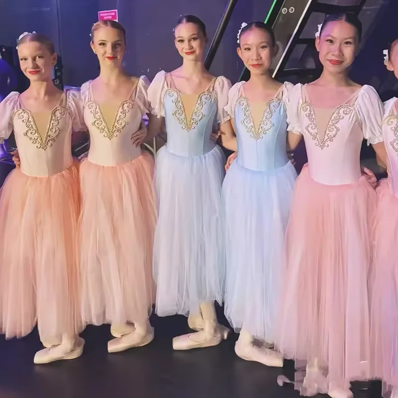 

Ballet Tutu Skirt Women Dress Long Vestidos For Girls Performance Clothing Swan Belly Dance Skirts
