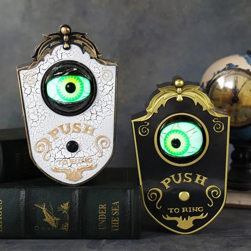 

Halloween one eyed doorbell decoration LED electric light emitting sound eye ball doorbell bar secret room prank props