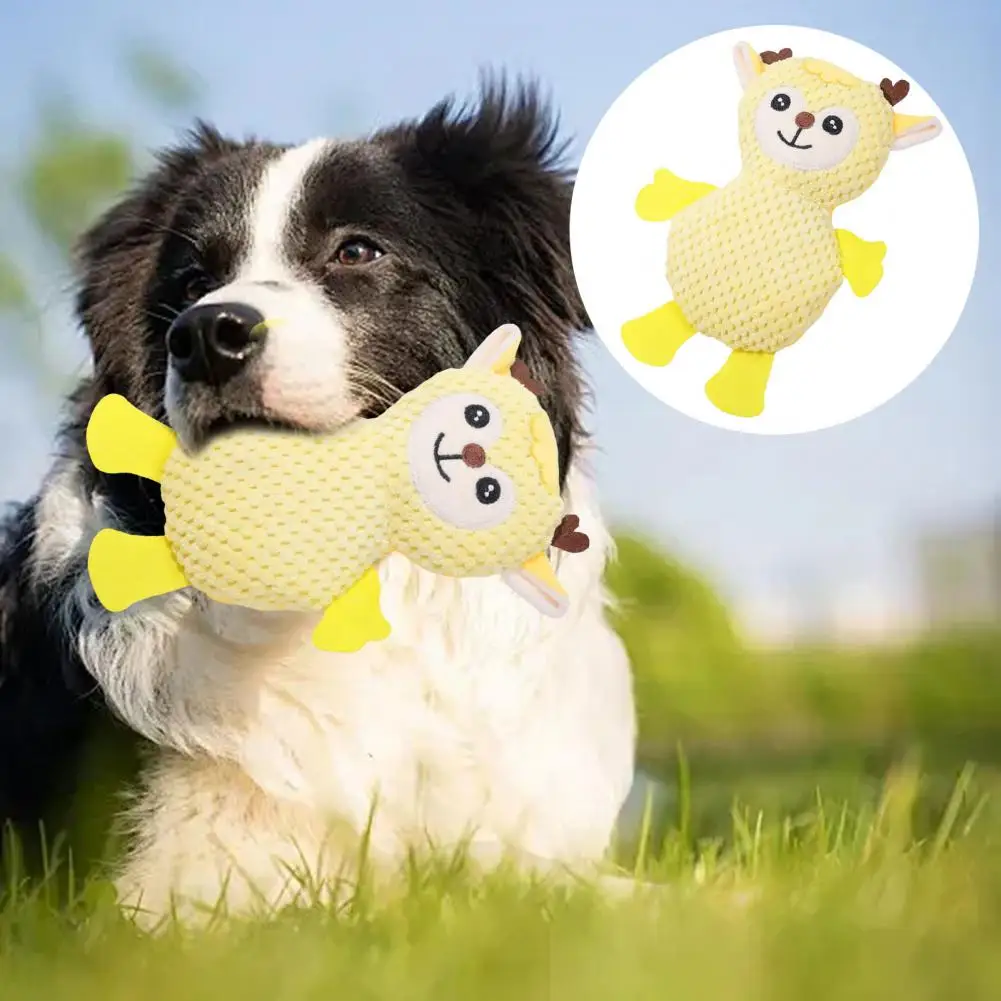 23*18cm Dog Squeaky Toy Pet Plush Chew Toy With Vocal Work Teeth Cleaning Cartoon Sounding Toy Dog For Small Medium Large Dogs