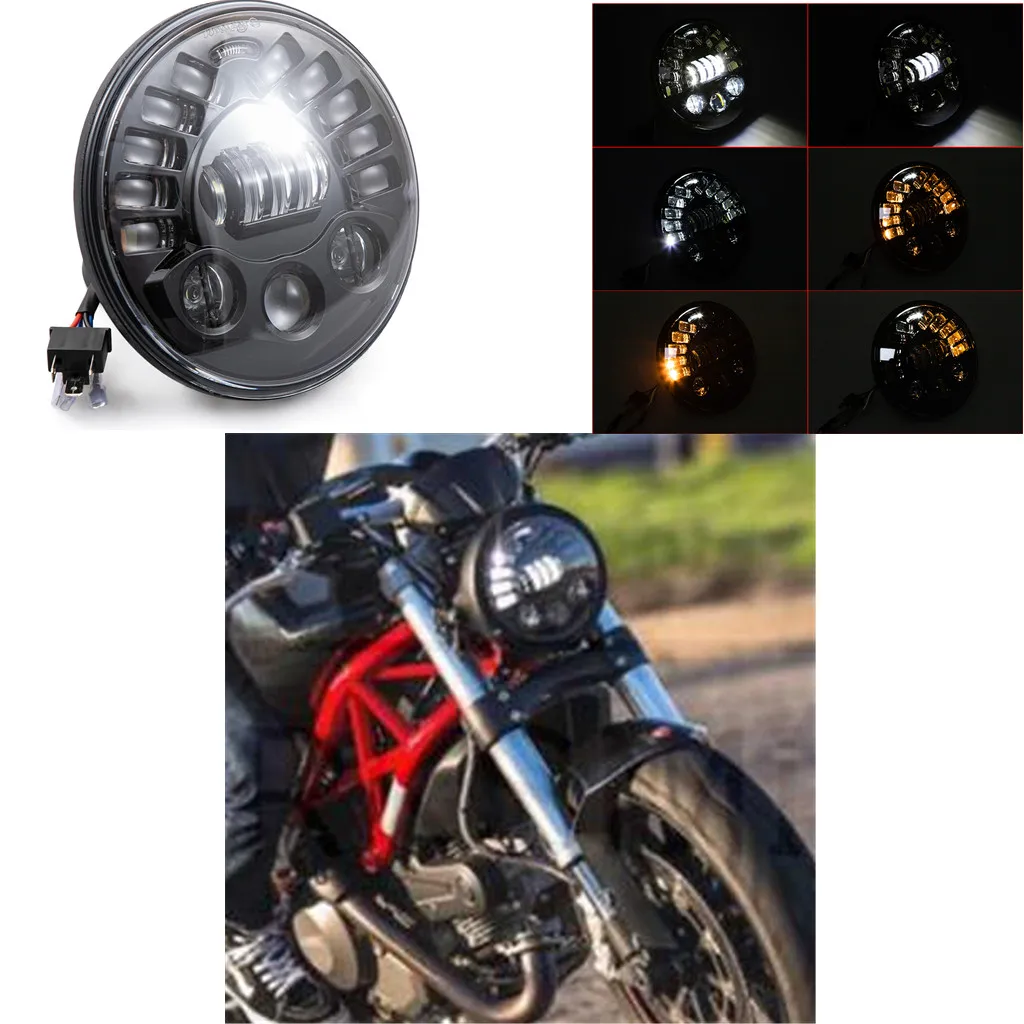 

7" Motorcycle Adaptive Headlight LED Light For Harley For BMW R NineT R9T 7 Inch H4 Led headlamp