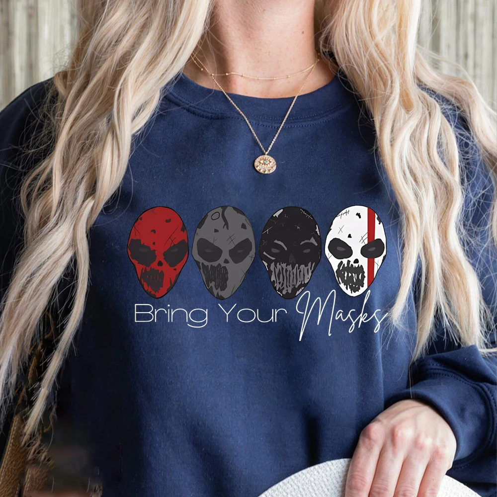 

Bring Your Masks Sweatshirt Devils Night Series Sweater Penelope Douglas Shirt The Four Horsemen Graphic Sweatshirts Book Merch