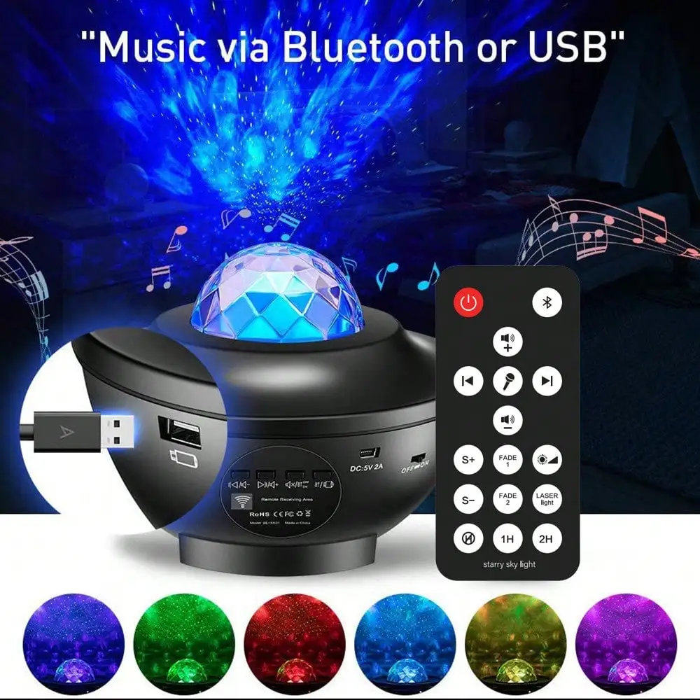 Galaxy Star Projector for Bedroom, LED Night Light Projector with Bluetooth Speaker, Timer & Remote Control, Gift for Kids & Adults for  Birthday