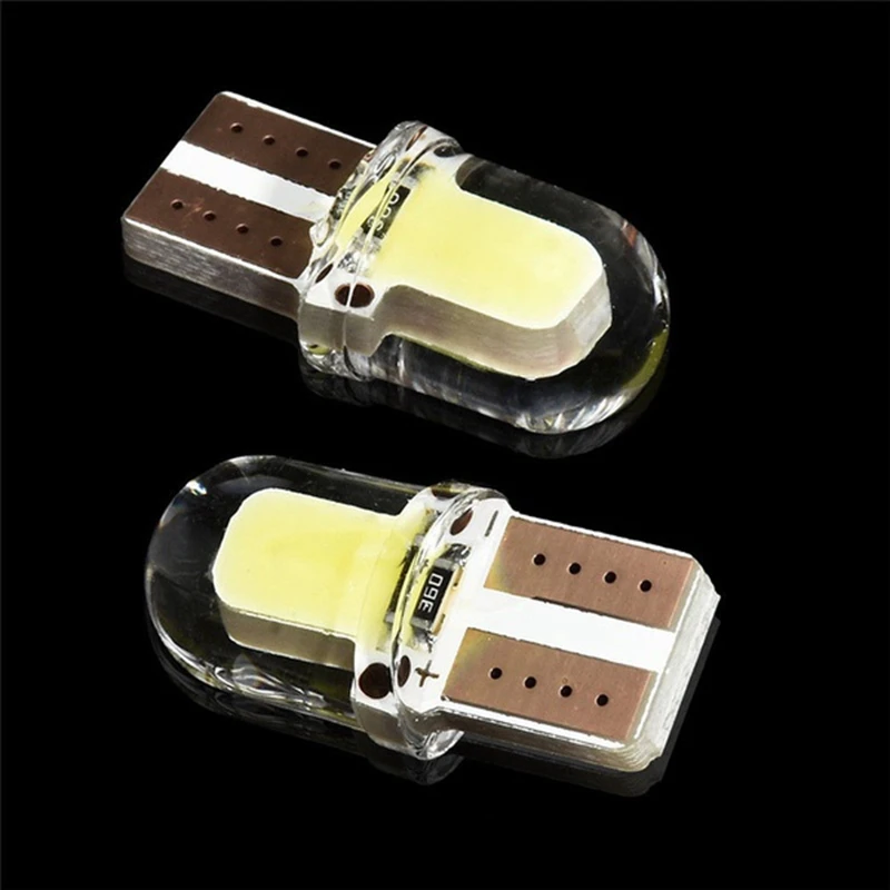 10pc LED T10 W5W COB SMD CANBUS silice lampadina targa bianca brillante
